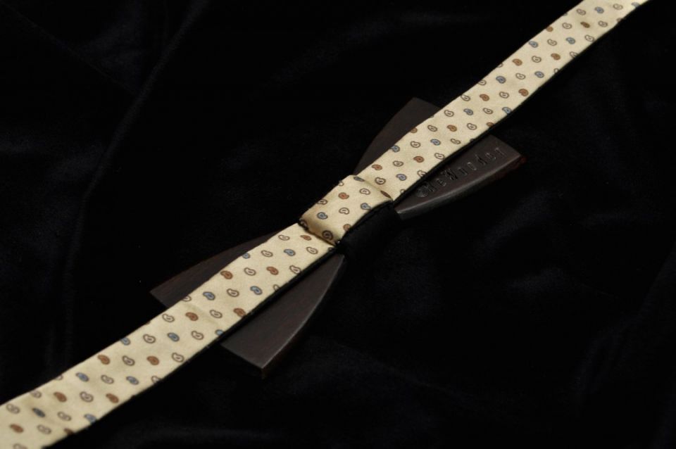 wooden bow tie Taurum handmade silk wooden bow tie Taurum handmade silk