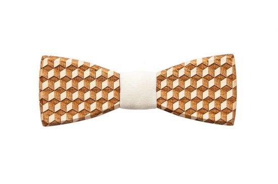 wooden bow tie Cubo handmade with love