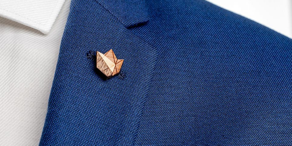 Lapel ornament for men Floa Lapel on model Lapel ornament for men Floa Lapel on model