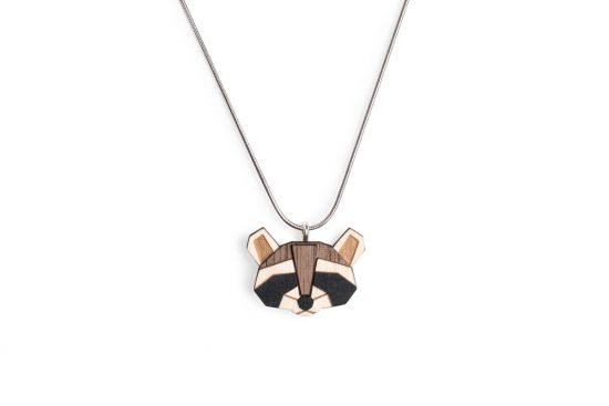 Fa medál Raccoon Pendant