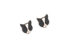 Fa fülbevaló Black Cat Earrings