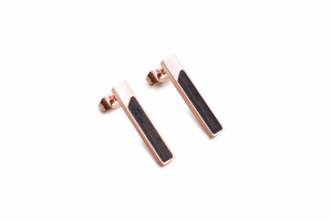 Fém fülbevaló Rose Earrings Rectangle