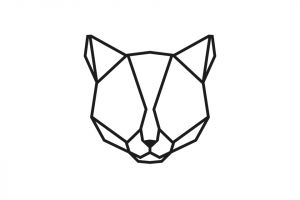 Fa dekoráció Cat Siluette