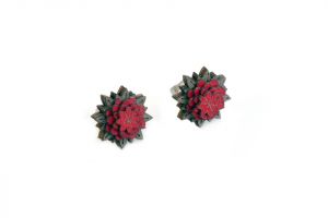 Fa fülbevaló Red Flower Earrings