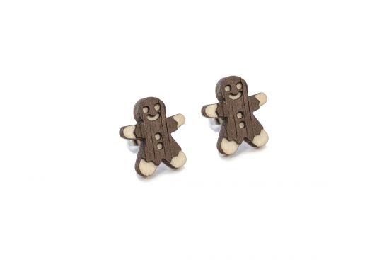 Wooden Gingerbread earrings