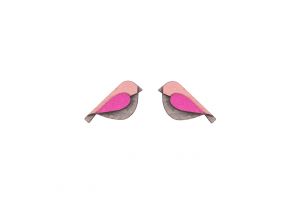 Fa fülbevaló Pink Bird Earrings