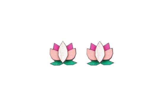 Pink Lotus Earrings