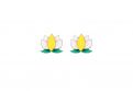 Fa fülbevaló Yellow Lotus Earrings