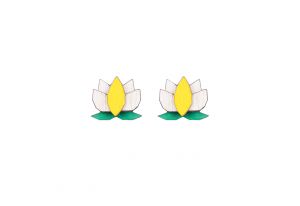 Fa fülbevaló Yellow Lotus Earrings