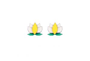 Fa fülbevaló Yellow Lotus Earrings