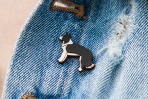 Fa bross Walking Collie Brooch