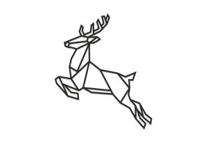 Fa dekoráció Jumping Deer Siluette