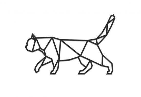 Fa dekoráció Walking Cat Siluette