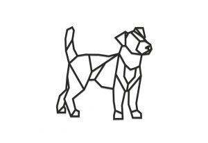 Fa dekoráció Walking Dog Siluette