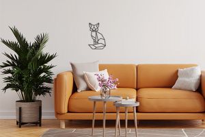 Fa dekoráció Sitting Fox Siluette