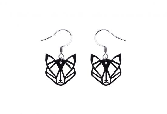 Fa fülbevaló Black Foxy Earrings