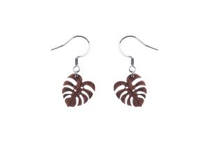 Fa fülbevaló Monstera Earrings