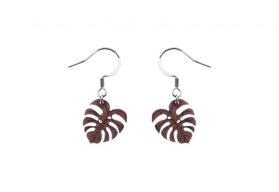 Fa fülbevaló Monstera Earrings