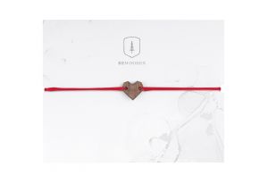 String karkötő Red Heart Wooden Bracelet