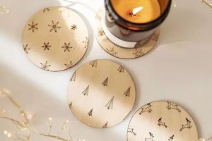 Fa alátét Xmas Coasters