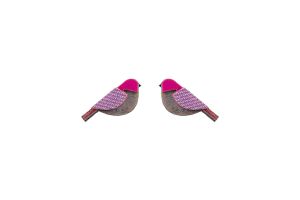 Fa fülbevaló Purple Cutebird Earrings