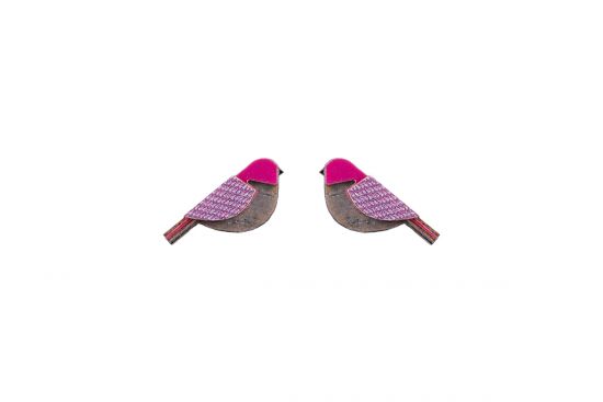 Fa fülbevaló Purple Cutebird Earrings