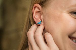 Fa fülbevaló Blue Cutebird Earrings