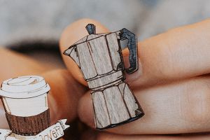 Fa bross Coffee Pot Brooch