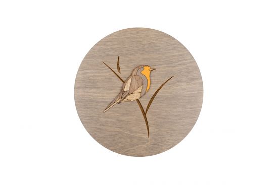 Fa dekoráció Robin Wooden Image 