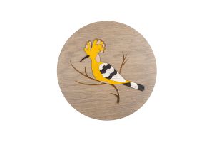 Fa dekoráció Hoopoe Wooden Image