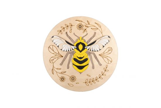 Fa dekoráció Bee Wooden Image