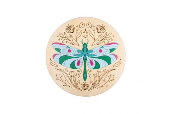 Fa dekoráció Dragonfly Wooden Image 