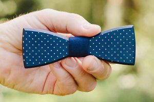Fa csokornyakkendő  Navy Speckle