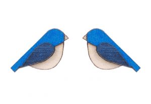 Fa fülbevaló Blue Bird Earrings