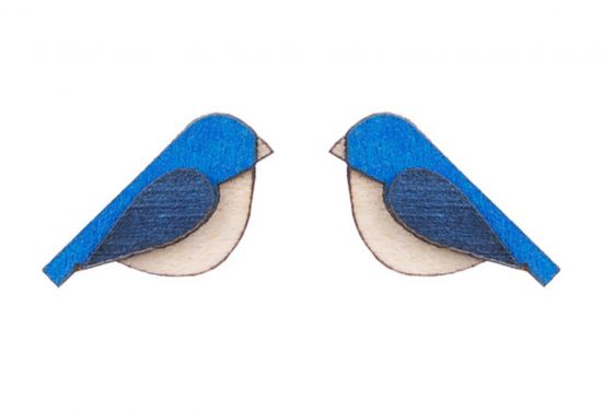 Fa fülbevaló Blue Bird Earrings