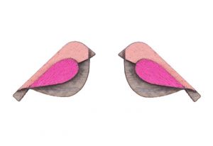 Fa fülbevaló Pink Bird Earrings