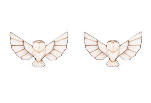 Fa fülbevaló Snowy Owl Earrings