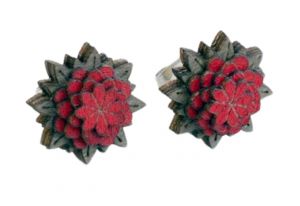 Fa fülbevaló Red Flower Earrings