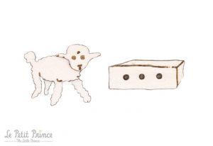 Fa fülbevaló Bárány és a ládája fülbevaló