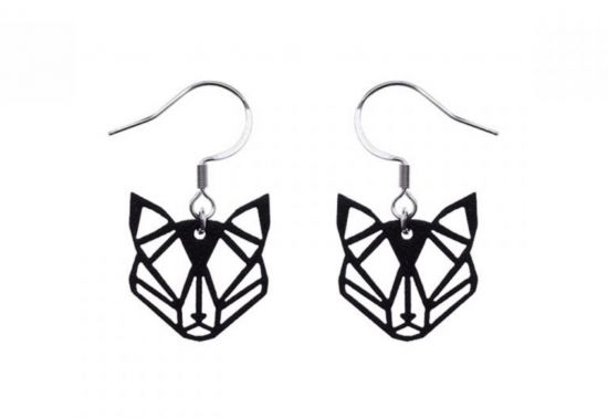 Fa fülbevaló Black Foxy Earrings