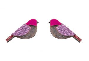 Fa fülbevaló Purple Cutebird Earrings