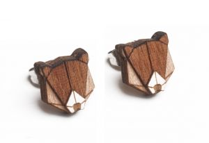 Fa fülbevaló Bear Earrings