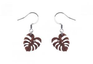 Fa fülbevaló Monstera Earrings
