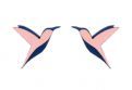 Fa fülbevaló Pink Hummingbird Earrings