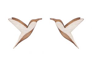 Fa fülbevaló Natural Hummingbird Earrings