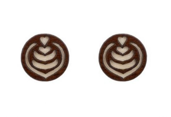 Fa fülbevaló Latté Art Earrings