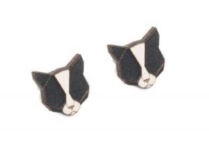 Fa fülbevaló Black Cat Earrings