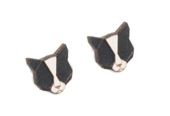 Fa fülbevaló Black Cat Earrings
