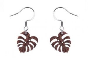 Fa fülbevaló Monstera Earrings