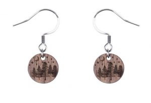 Fa fülbevaló Wood Dangle Earrings